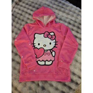 Hello Kitty Pink Hoodie With Heart Design For Girls 11-12Y